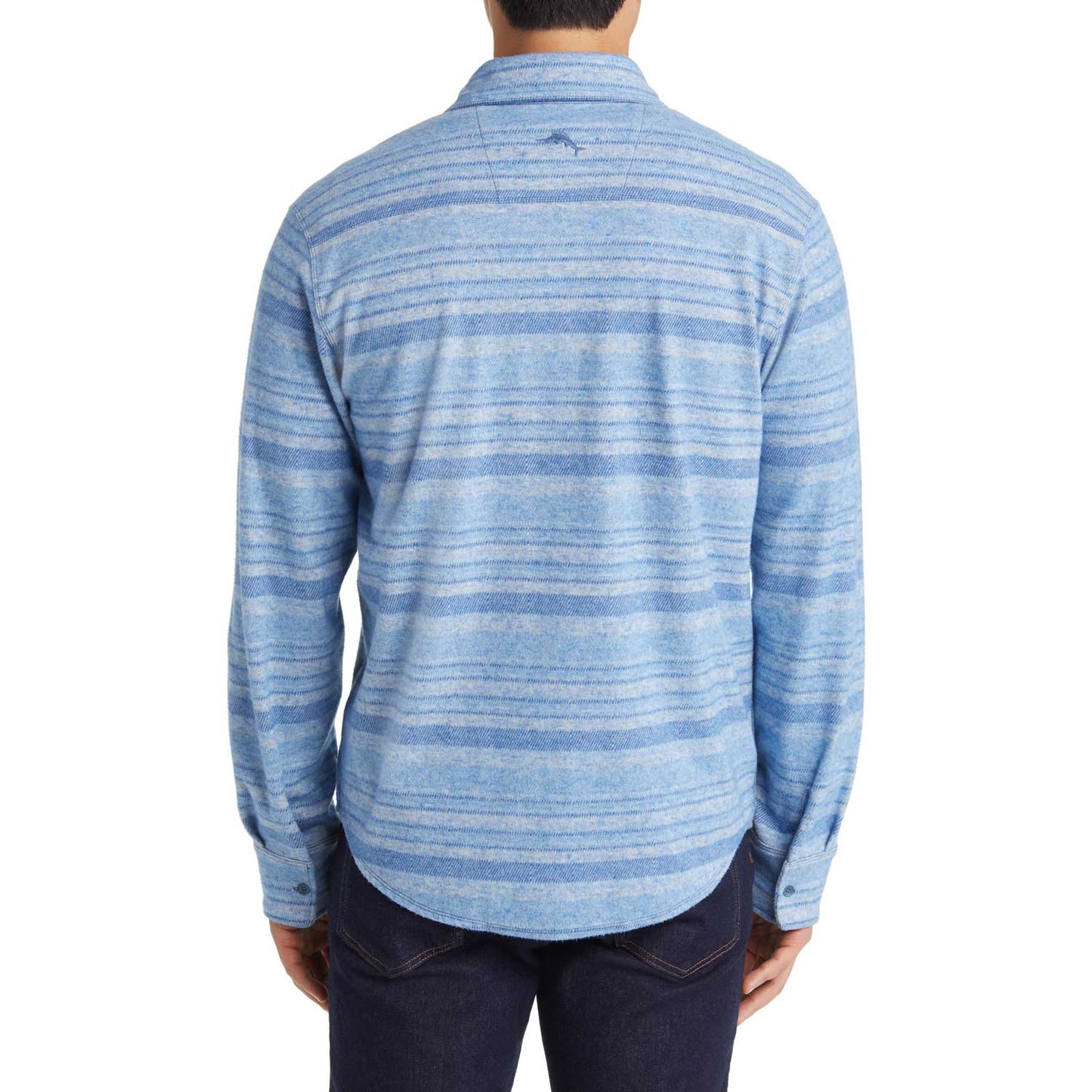 Tommy Bahama Fireside Stripe Stretch Cotton Button-Up Shirt - Bora Bora Blue