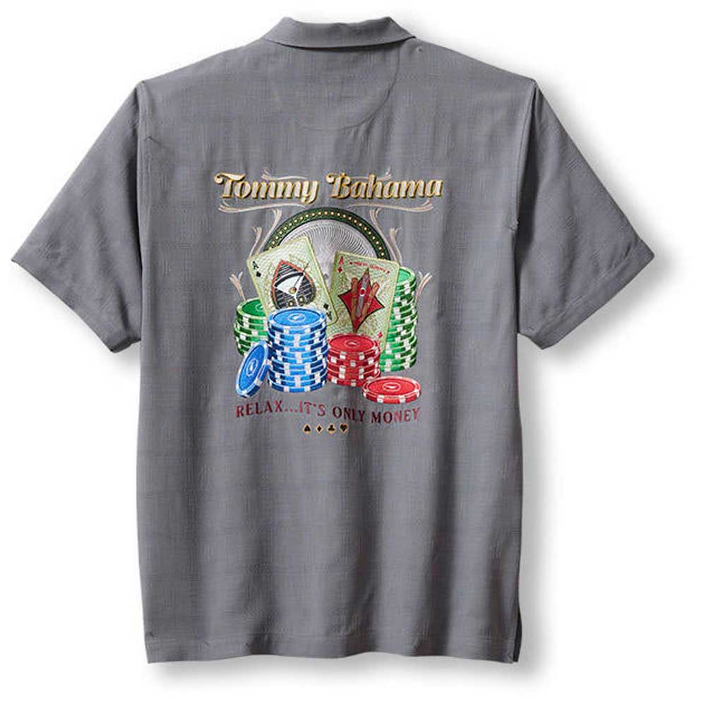 Tommy Bahama Gamblers Paradise Silk Camp Shirt - Carbon Grey