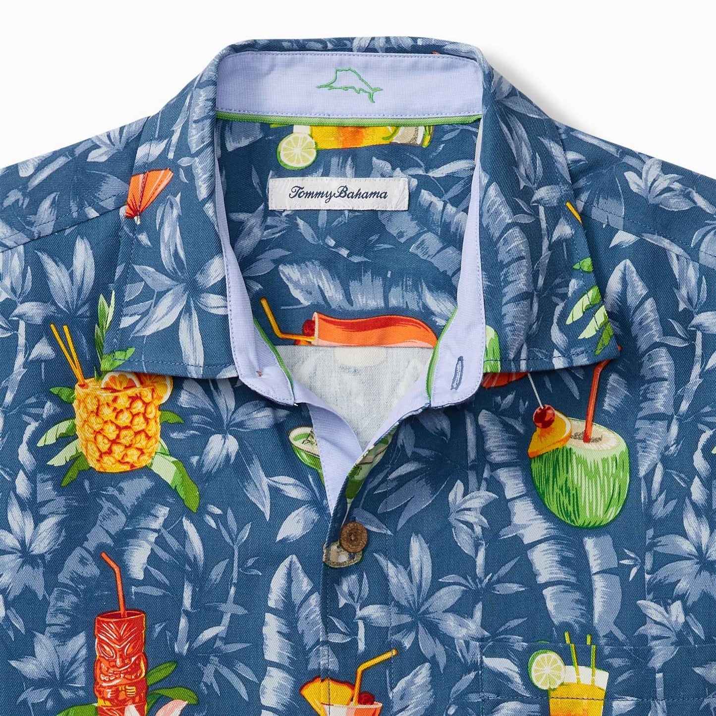 Tommy Bahama Tide One On Silk Camp Shirt - Dockside Blue