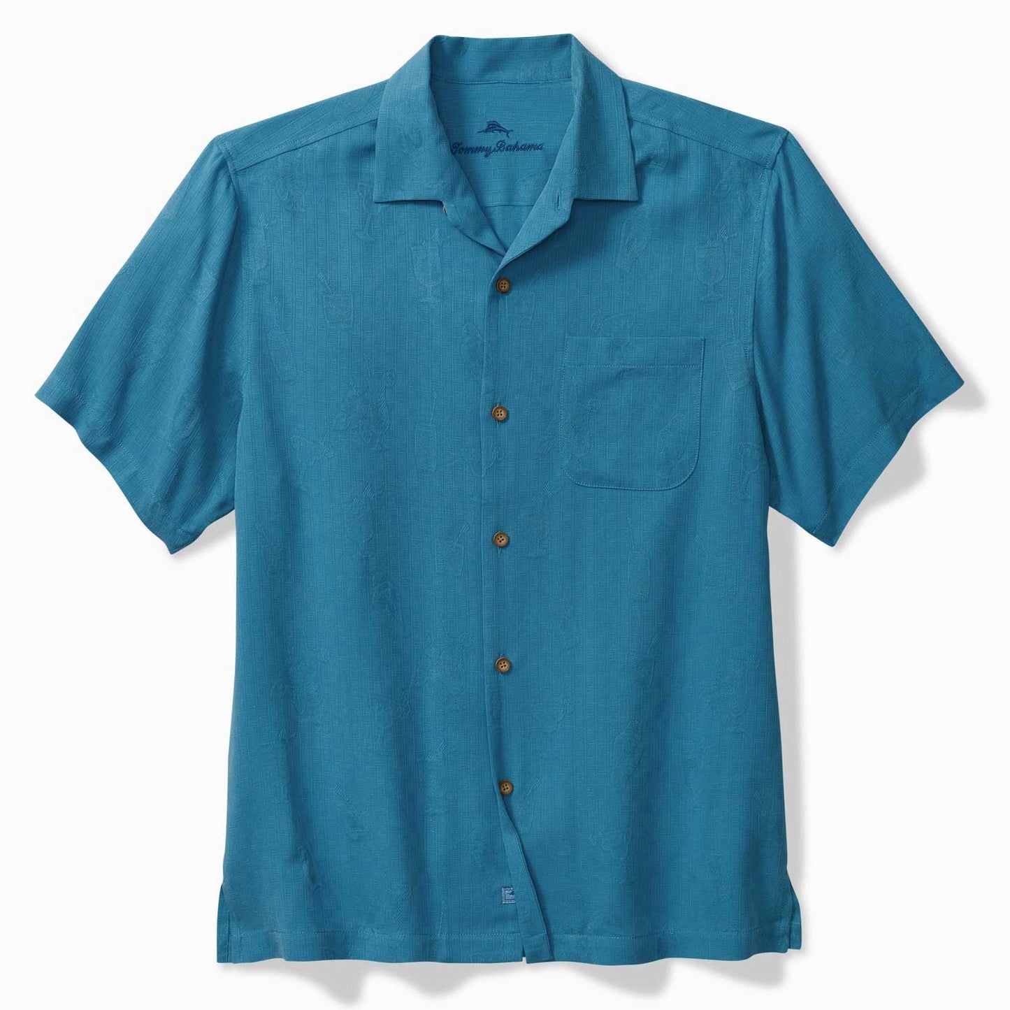 Tommy Bahama Whisky Business Silk Camp Shirt - Blue Hydrangea