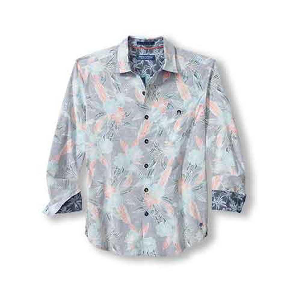 Tommy Bahama Coastline Cord Shoreline Vines Sport Shirt - Dockside Blue