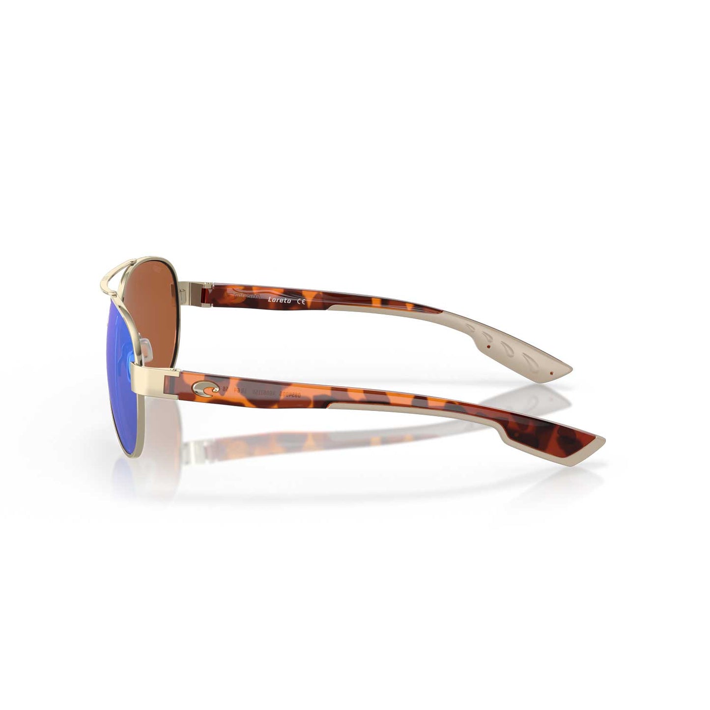 Costa Sunglasses Loreto - Rose Gold Frame W/ Green Mirror Lens