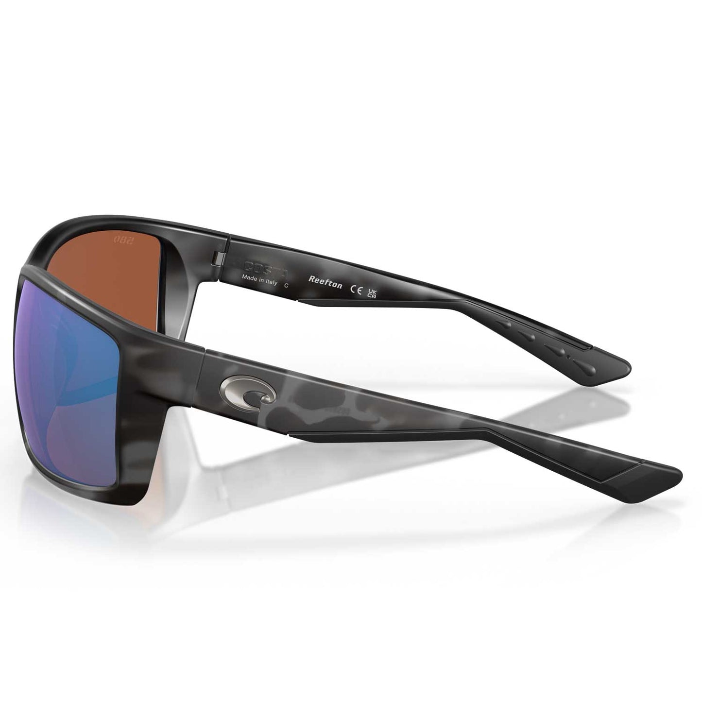 Costa Reefton Polarized Sunglasses - Tiger Shark Frame with Green 580G Glass Lens