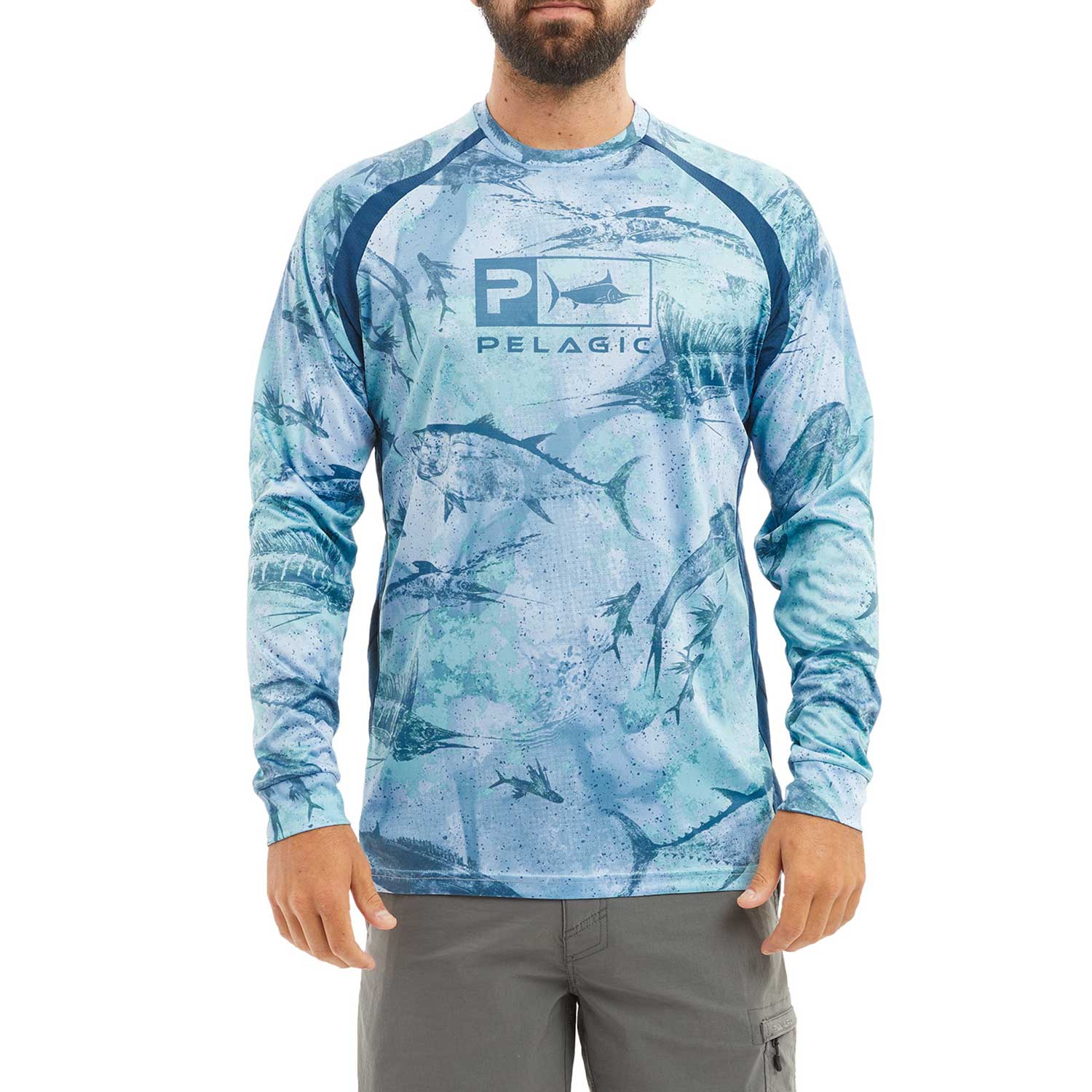 Vaportek Dorado Long Sleeve Fishing Shirt Pelagic