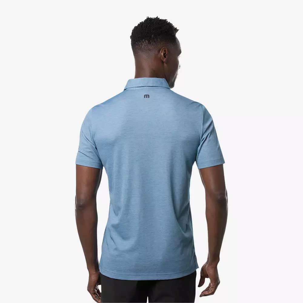 Travis Mathew Max Bet Men's Blue Polo Shirt - Heather Blue Sapphire
