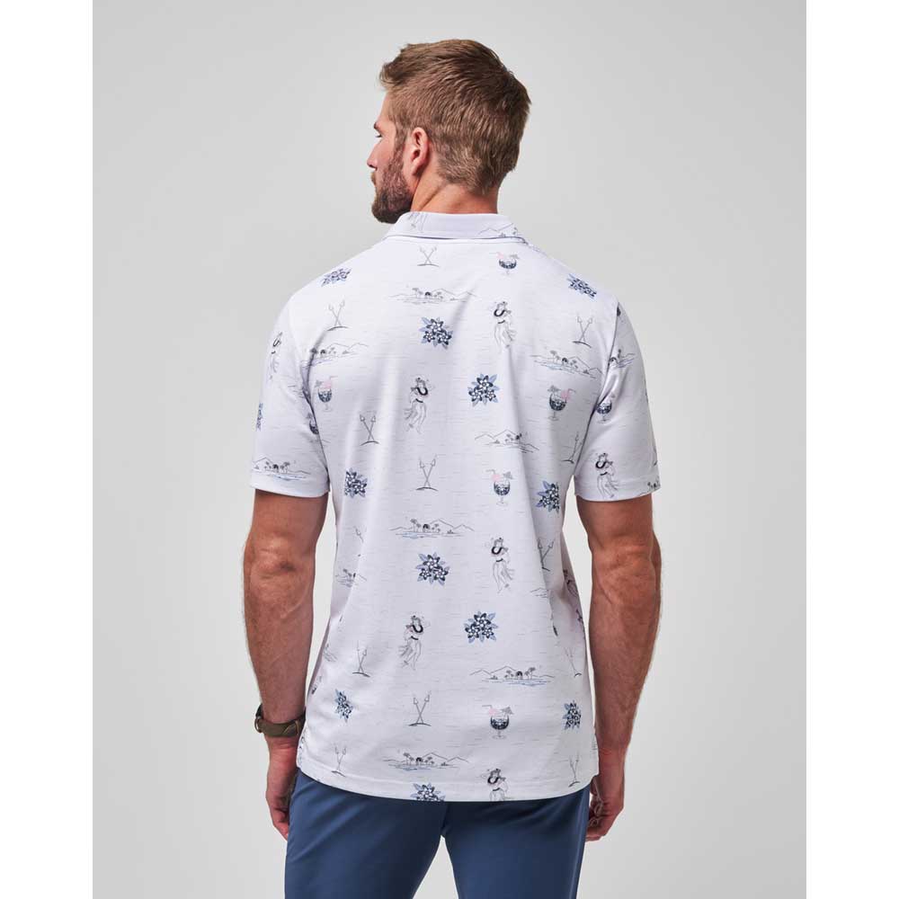 Travis Mathew Island Paradise Men's White Polo Shirt