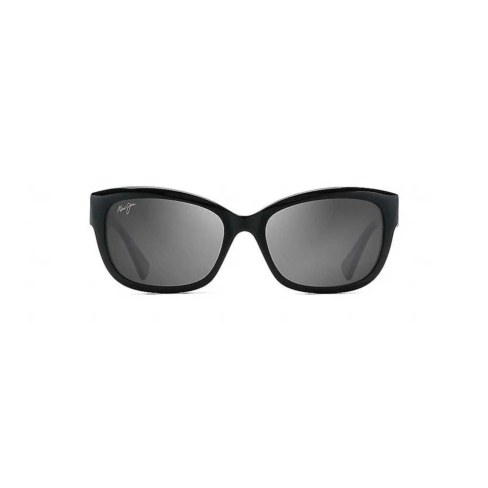 Maui Jim Plumeria Polarized Sunglasses - Black Gloss Frame \ Gray Lens