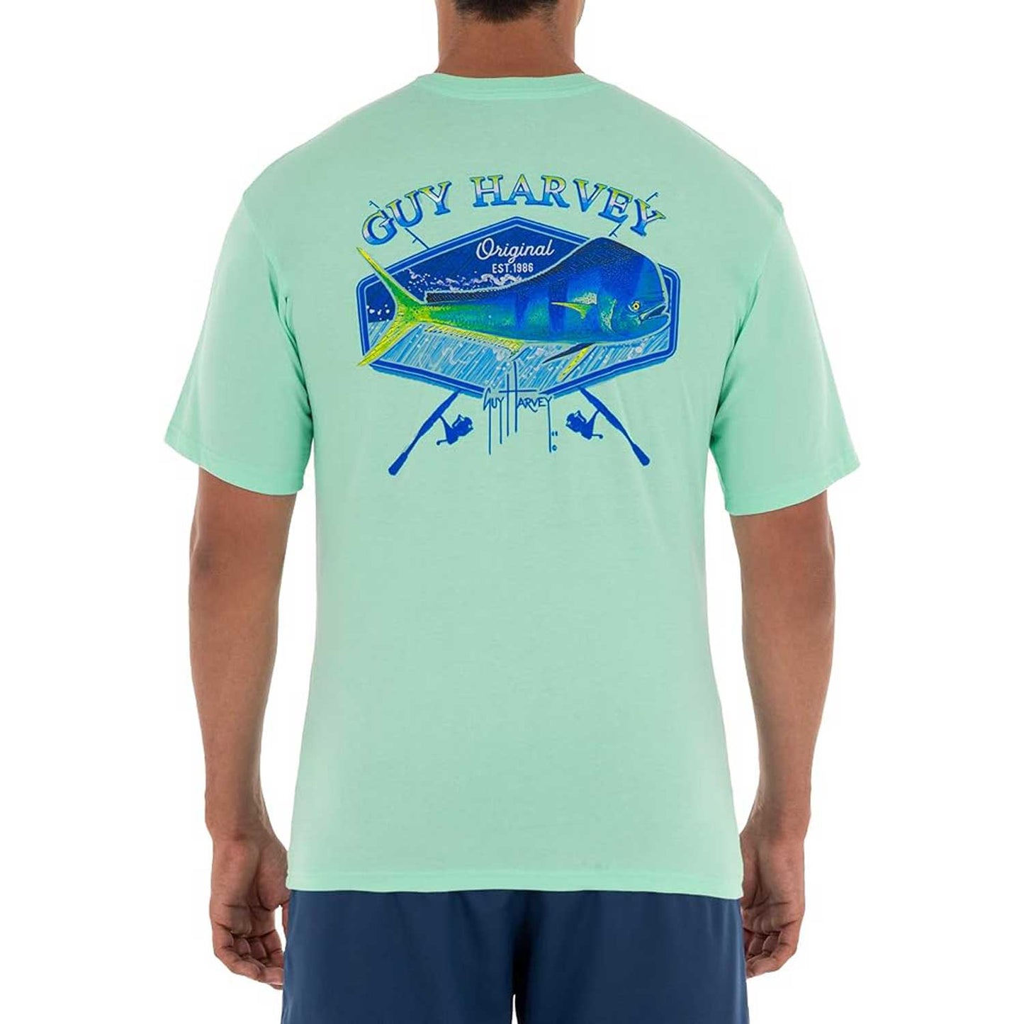 Guy Harvey Men’s Billfish Collection Short Sleeve T-Shirt - Beach Glass\Mahi