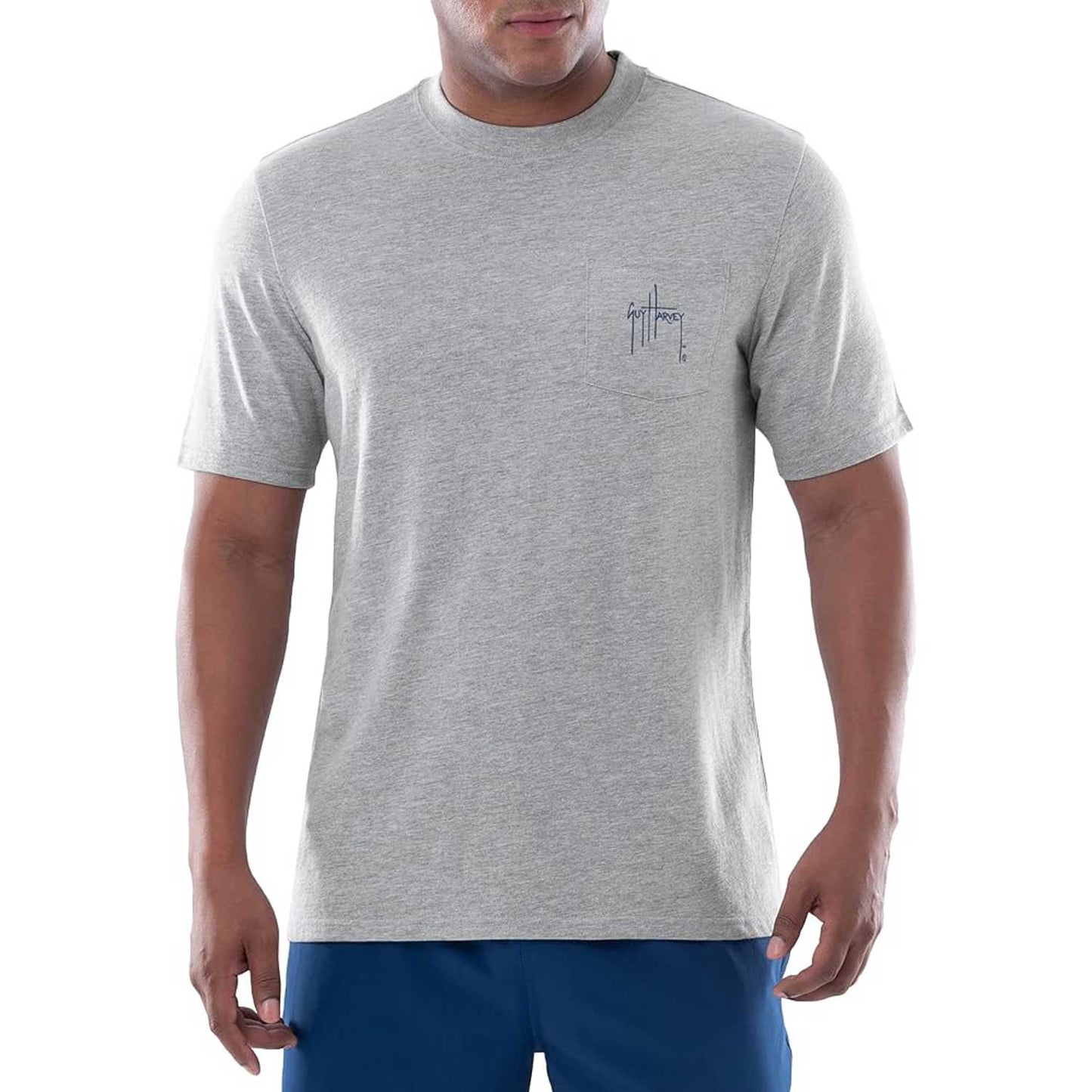 Guy Harvey Men’s Billfish Collection Short Sleeve T-Shirt - Grey Heather - 1FY1193