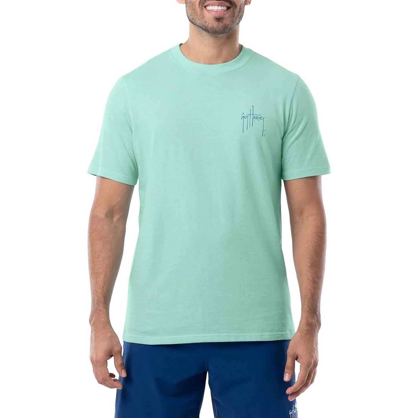 Guy Harvey Men’s Billfish Collection Short Sleeve T-Shirt - Beach Glass - 2FY1026