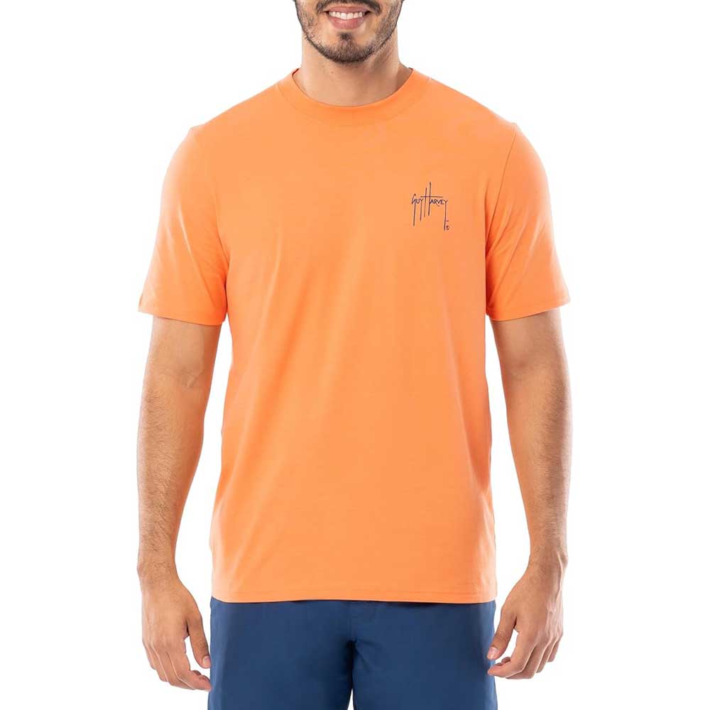 Guy Harvey Men’s Offshore Fish Collection Short Sleeve T-Shirt - Tangerine