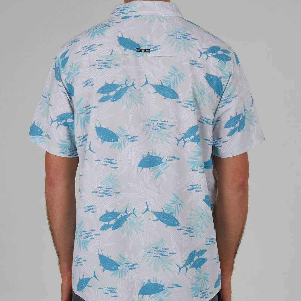 Salty Crew Feeding Frenzy Woven Men's Short Sleeve Shirt