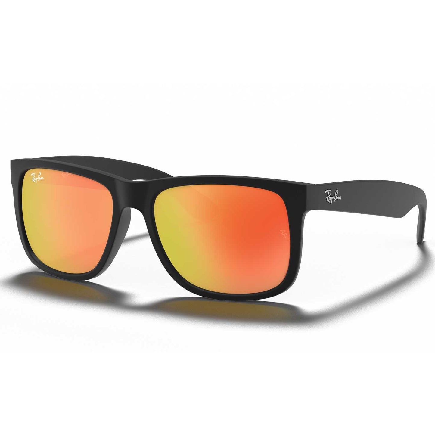 Ray-Bay Justin Polarized Square Matte Black Sunglasses - 0RB4165