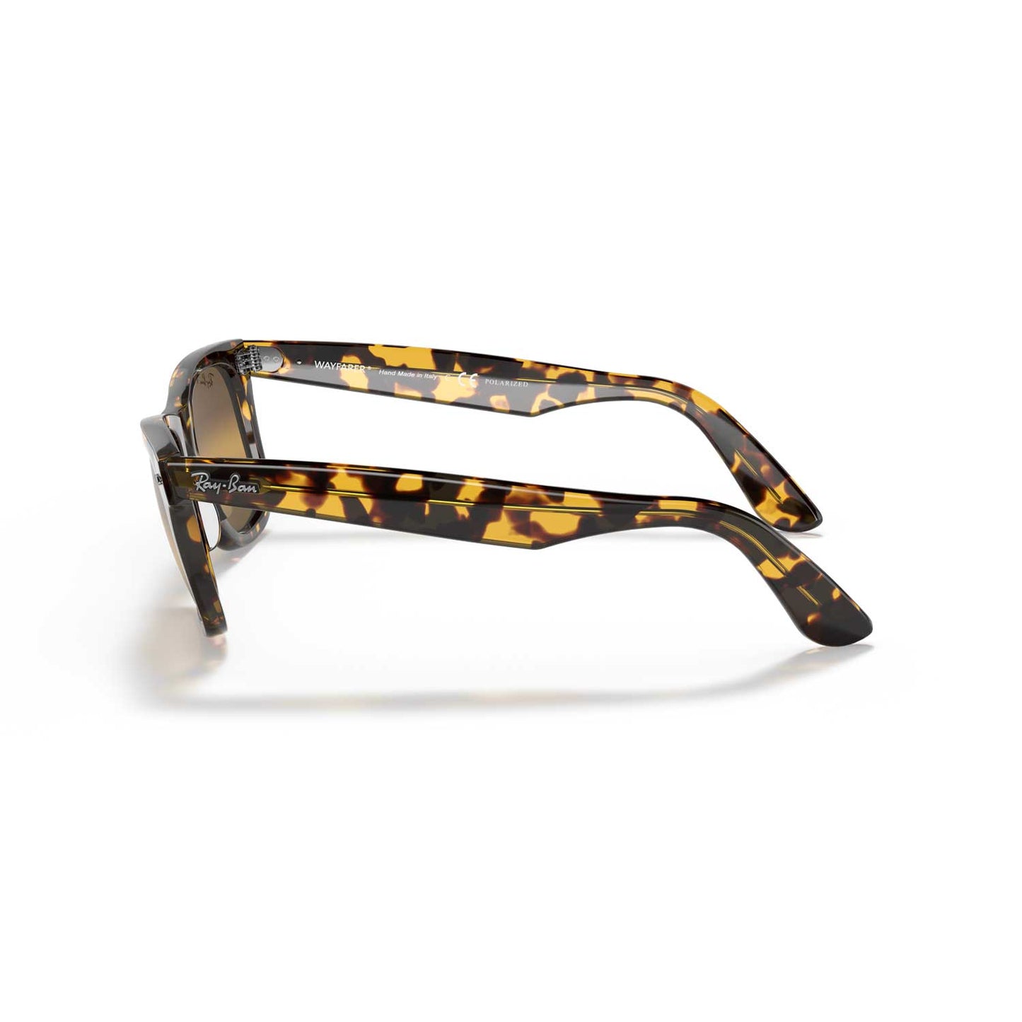 Ray-Ban Wayfarer Classic Chromance Polarized Sunglasses - Yellow Havana Frame - Brown Lenses