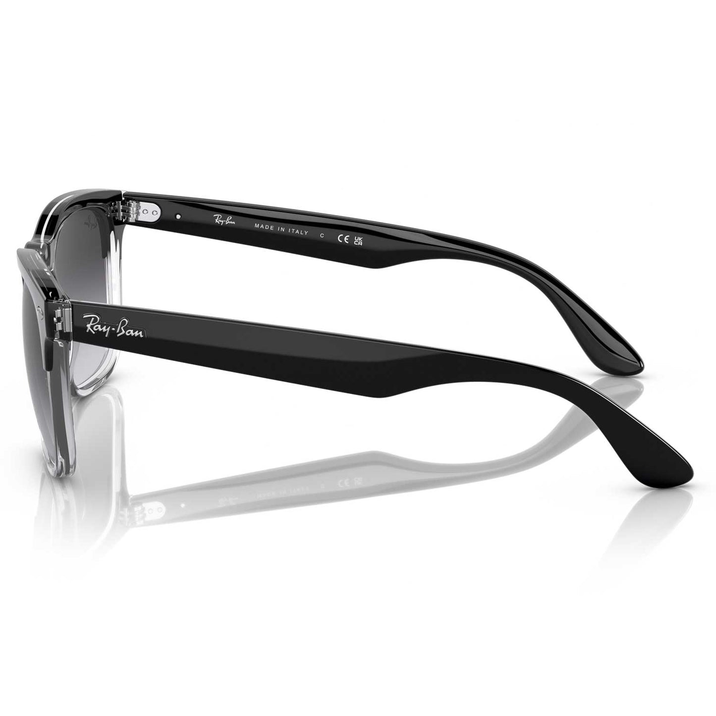 Ray-Ban 0RB4487 Steve Sunglasses - Polished Black on Transparent Frame \ Gray Lens