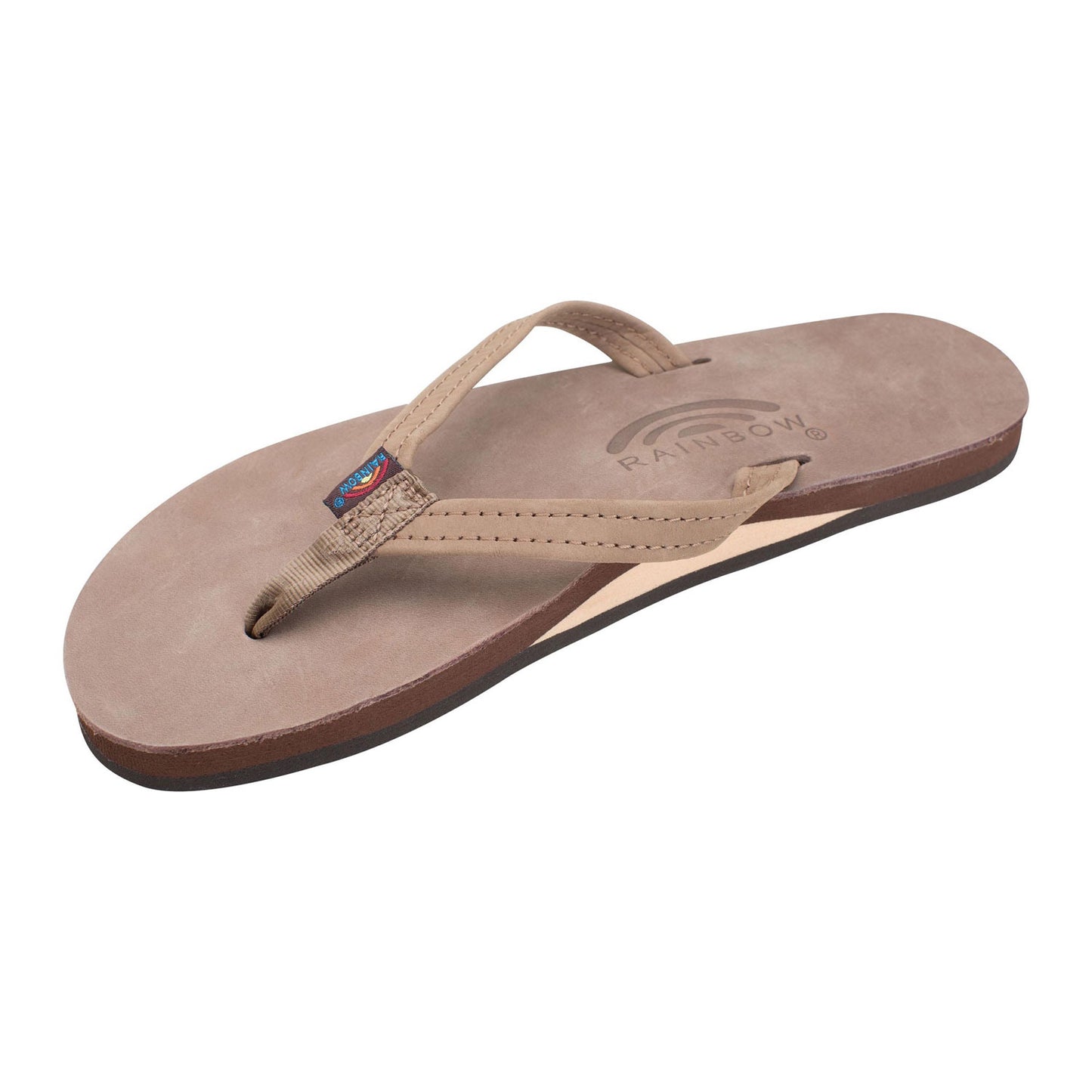 Rainbow Sandals Single Layer Leather Wide Strap Expresso