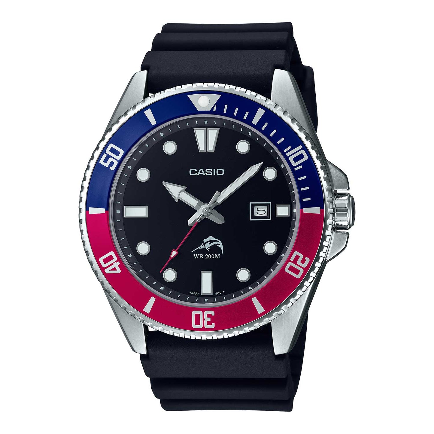 Casio Analog Men's Watch - Black\Blue\Red - MDV106B-1A2V