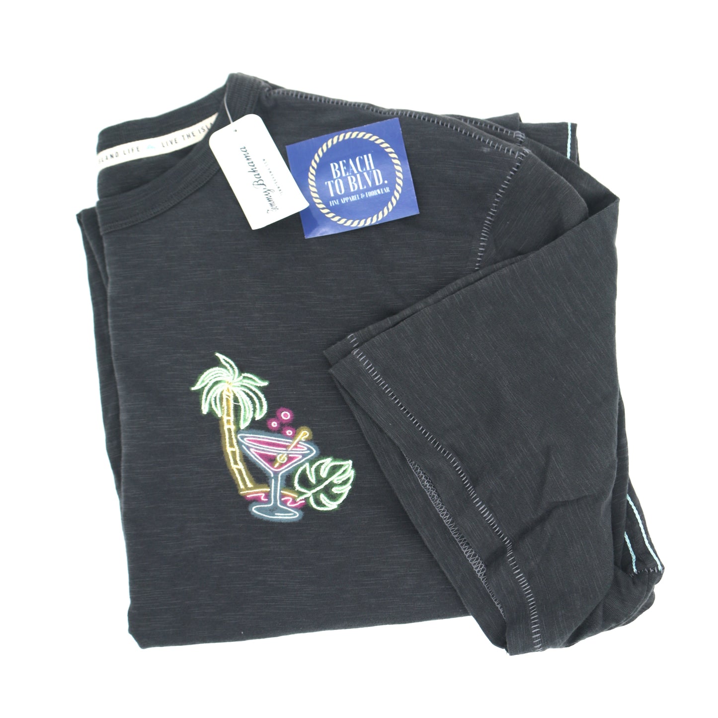 Tommy Bahama Neon Wave Lux T-Shirt - Coal