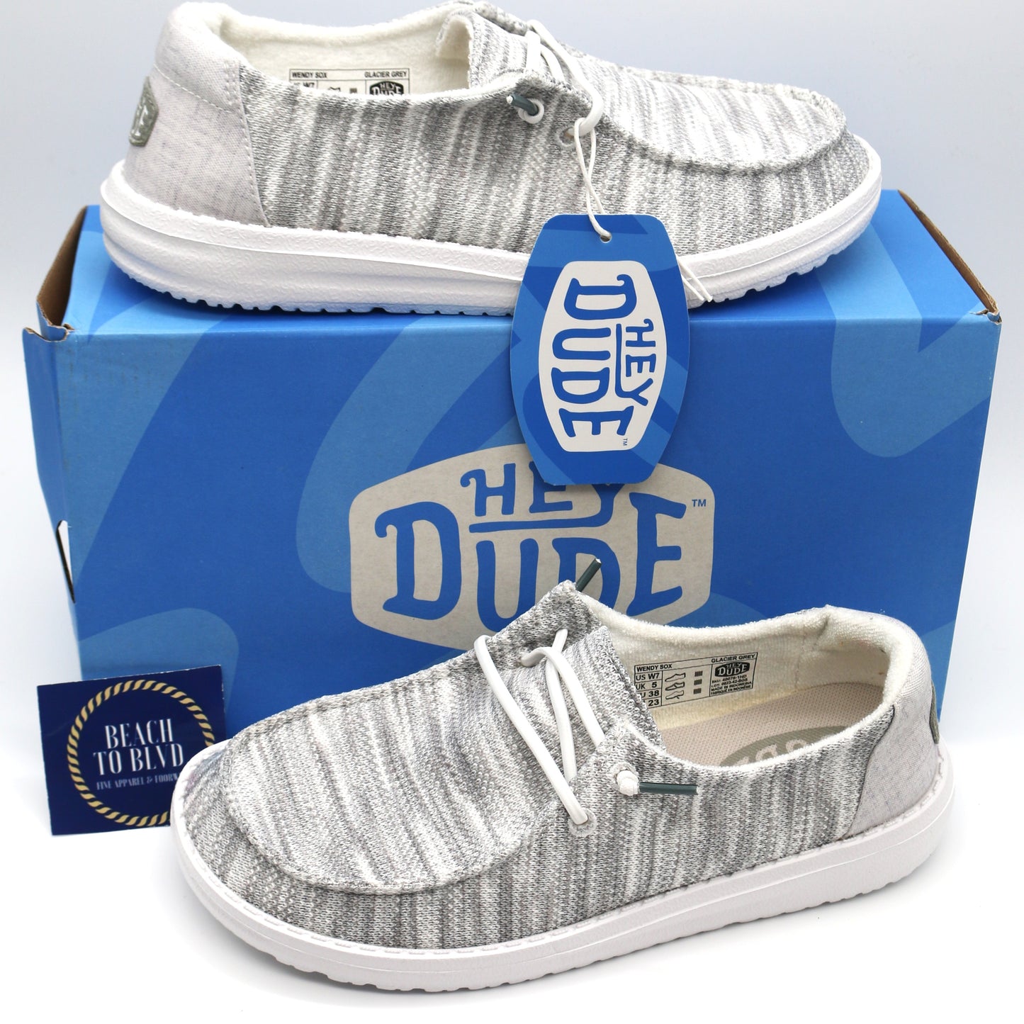 Heydude Wendy Sox Women's Shoes - Glacier Grey - BeachToBlvd