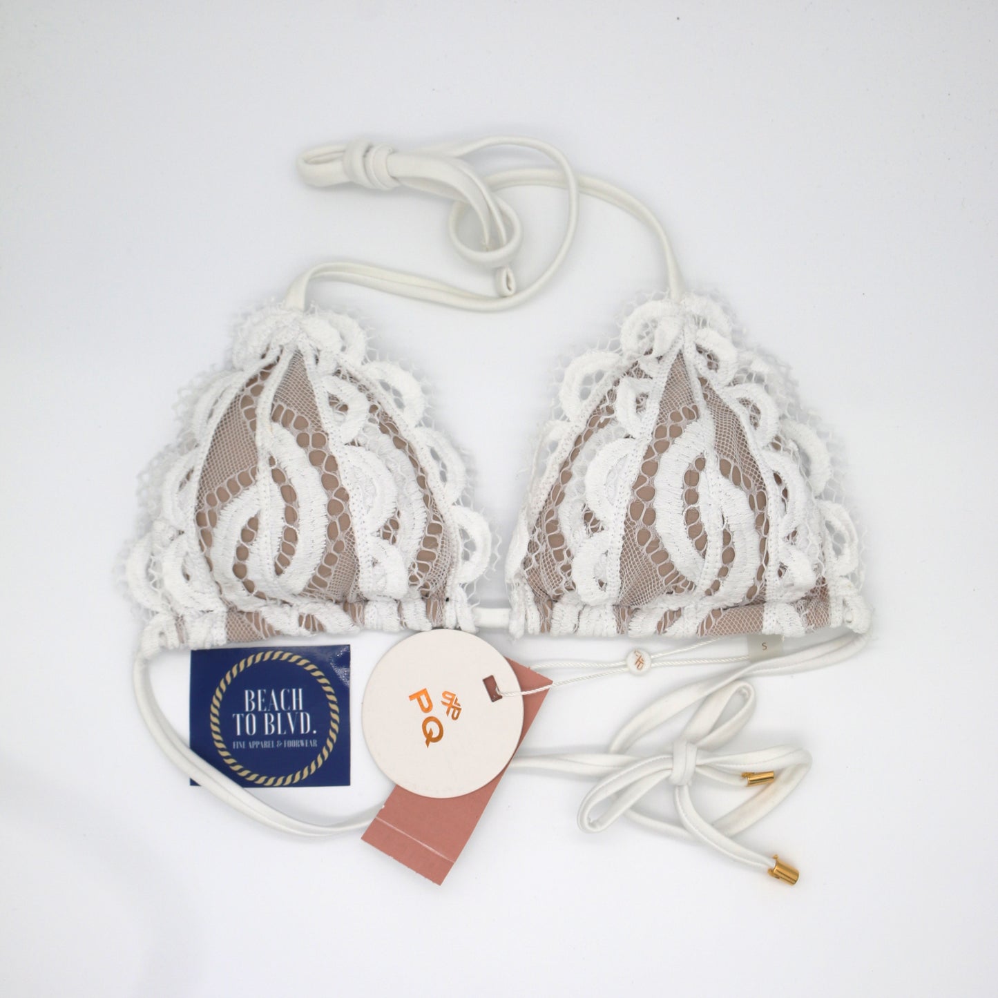 PQ Water Lily Lace Tri Bikini Top