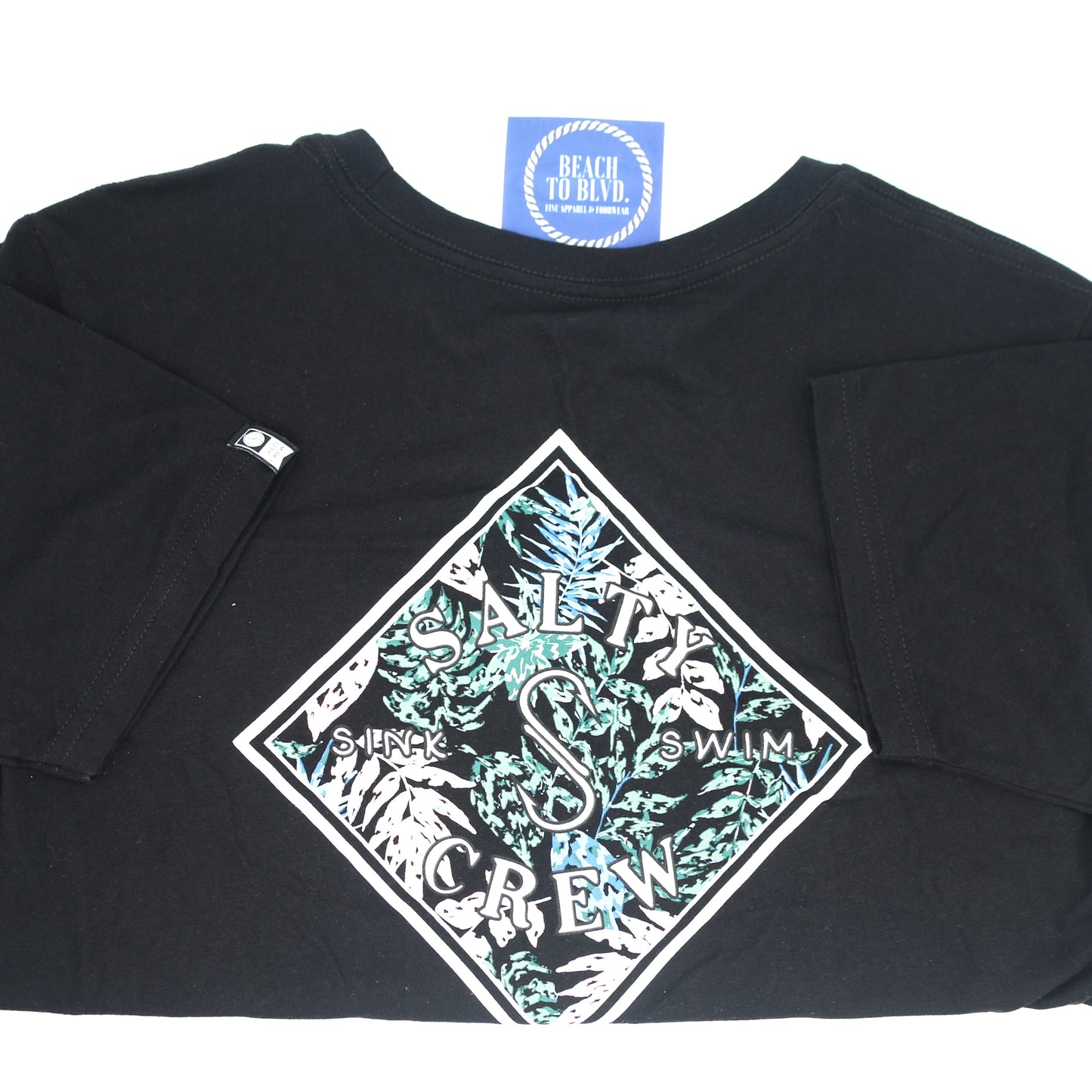 Salty Crew Women's Tippet Fill Crop T-Shirt Short Sleeve - Black