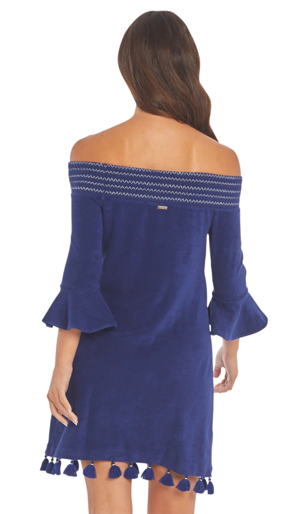 Cabana Life Essential Long Sleeve Smocked Off The Shoulder Dress