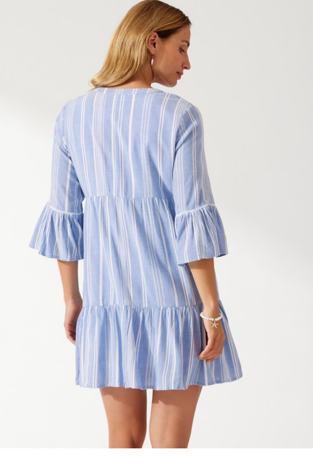 Tommy Bahama Just Beachy Stripe Tiered Dress