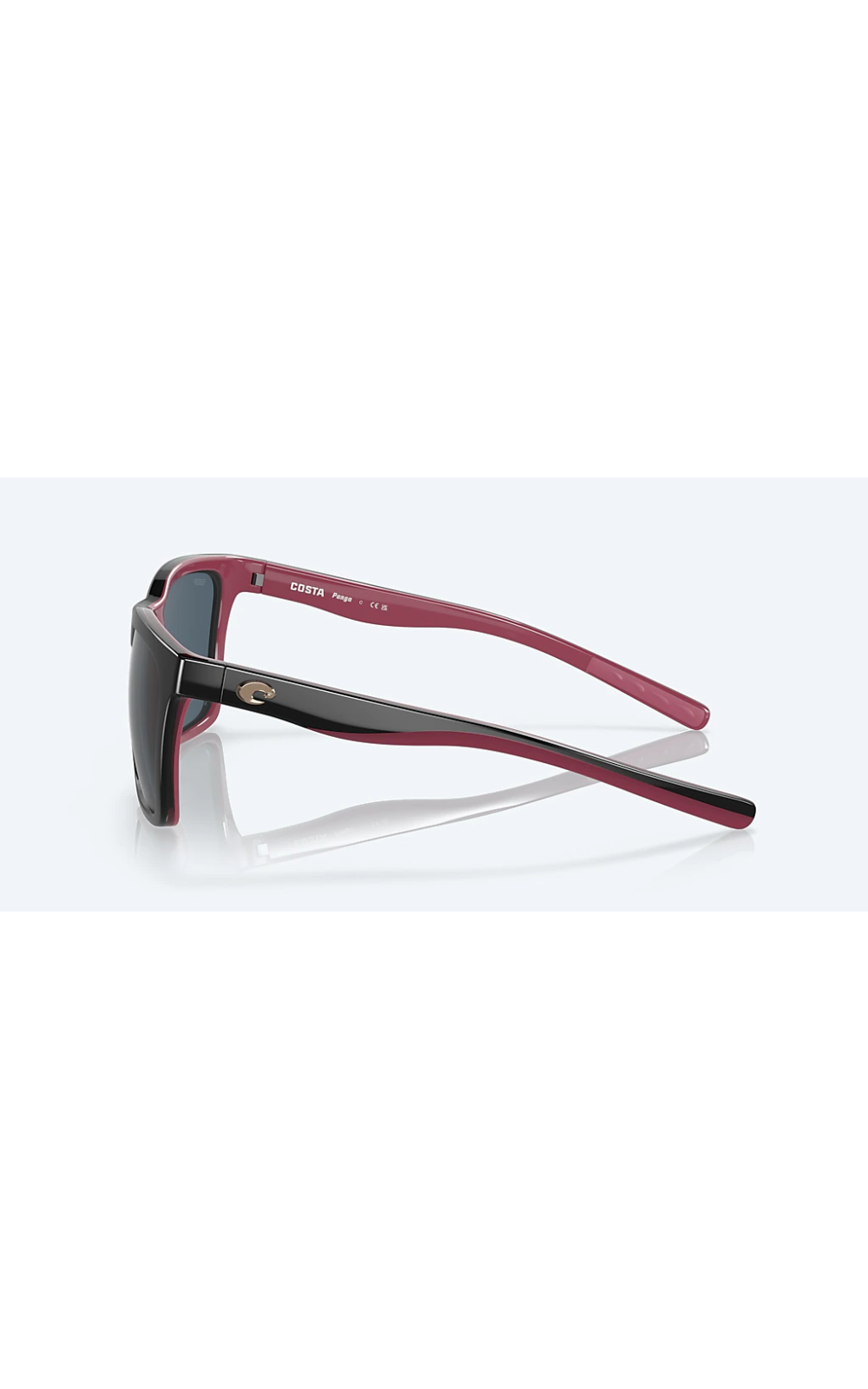 Costa Sunglasses Panga - Shiny Black/Crystal/Fuchsia Frame W/ Gray Lens