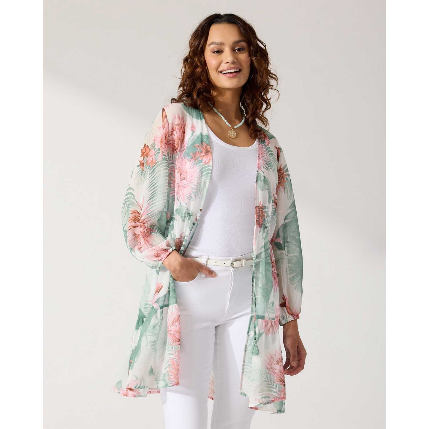 Tommy Bahama Breezy Botanical Open-Front Tunic