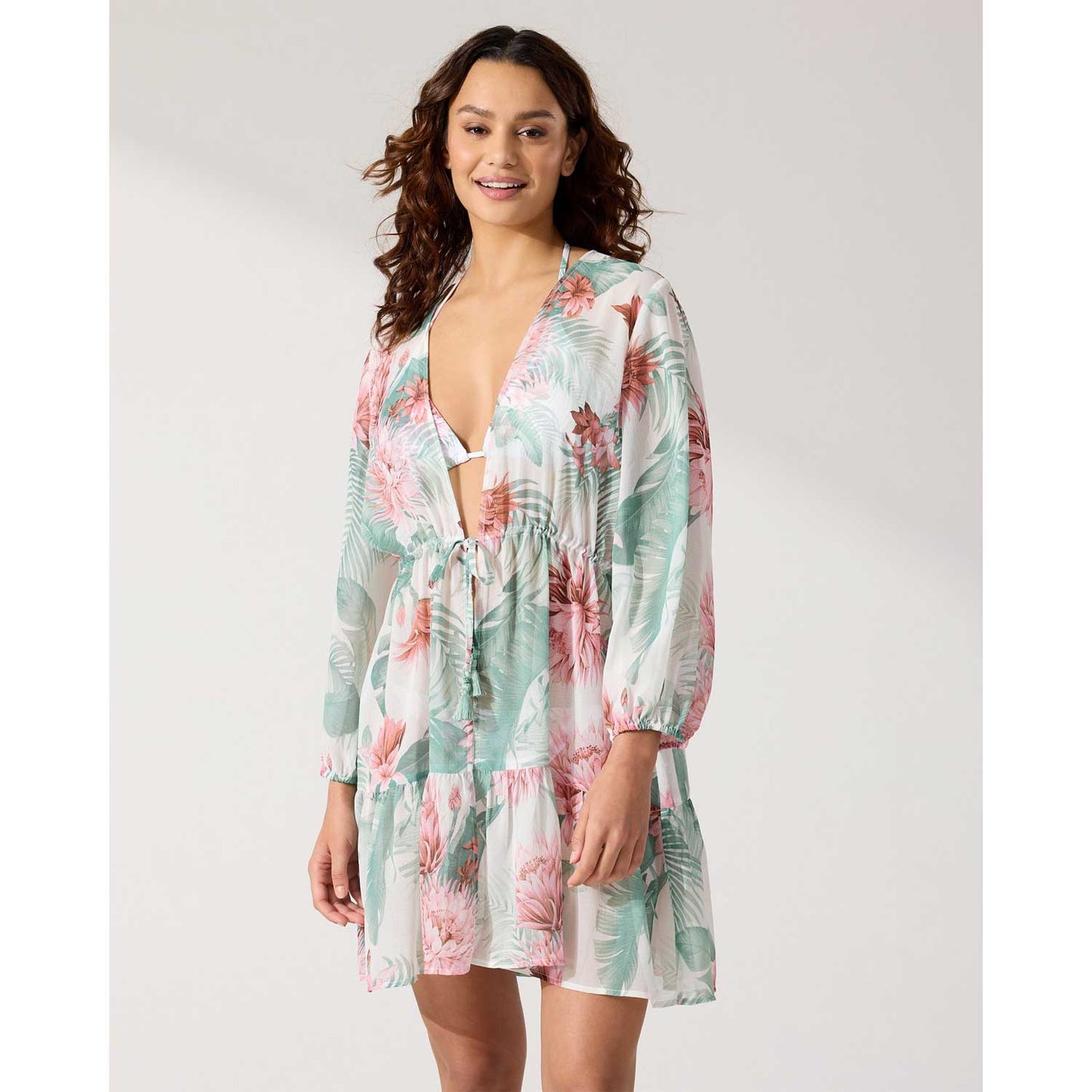 Tommy Bahama Breezy Botanical Open-Front Tunic