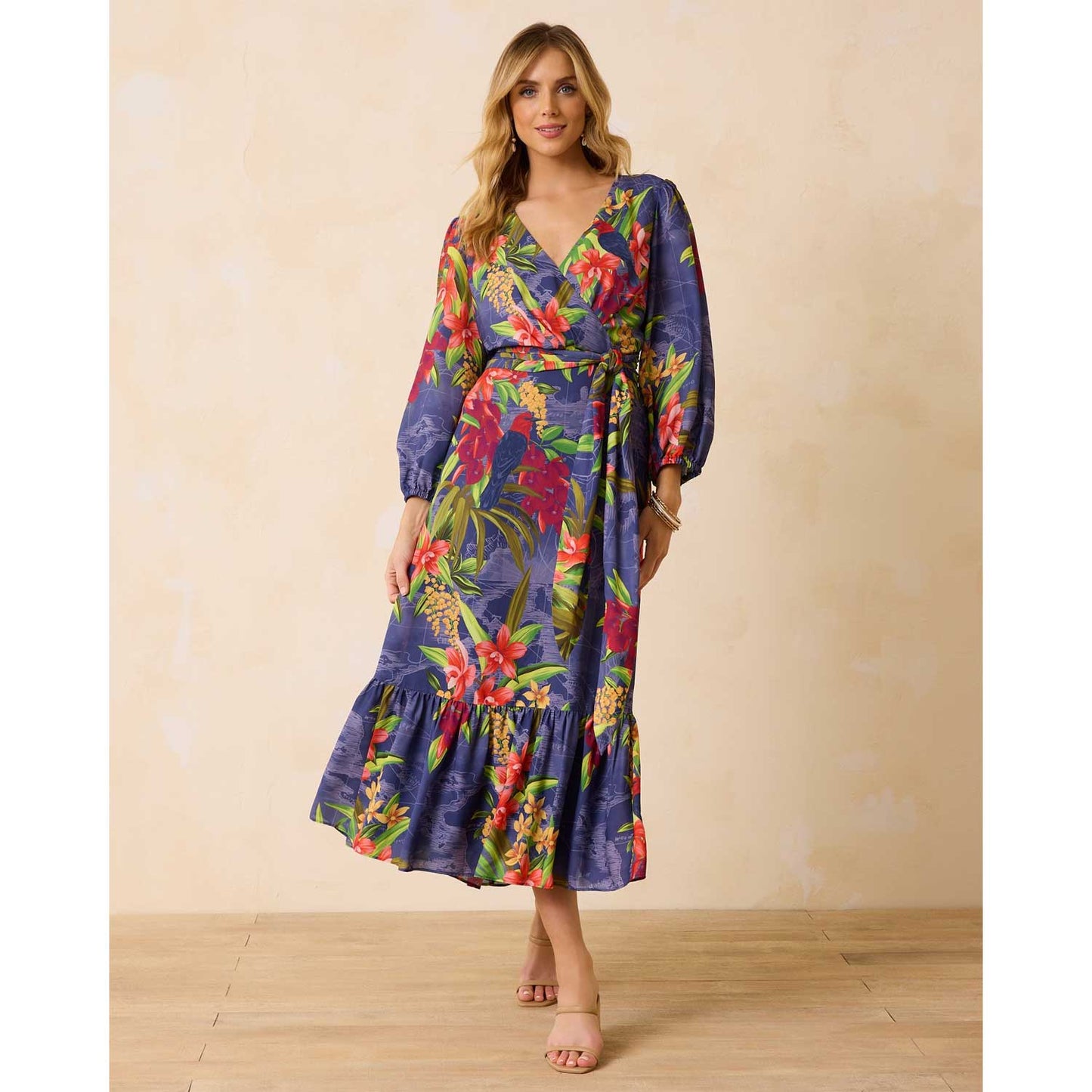 Tommy Bahama Villa Views Long-Sleeve Maxi Dress - Island Navy
