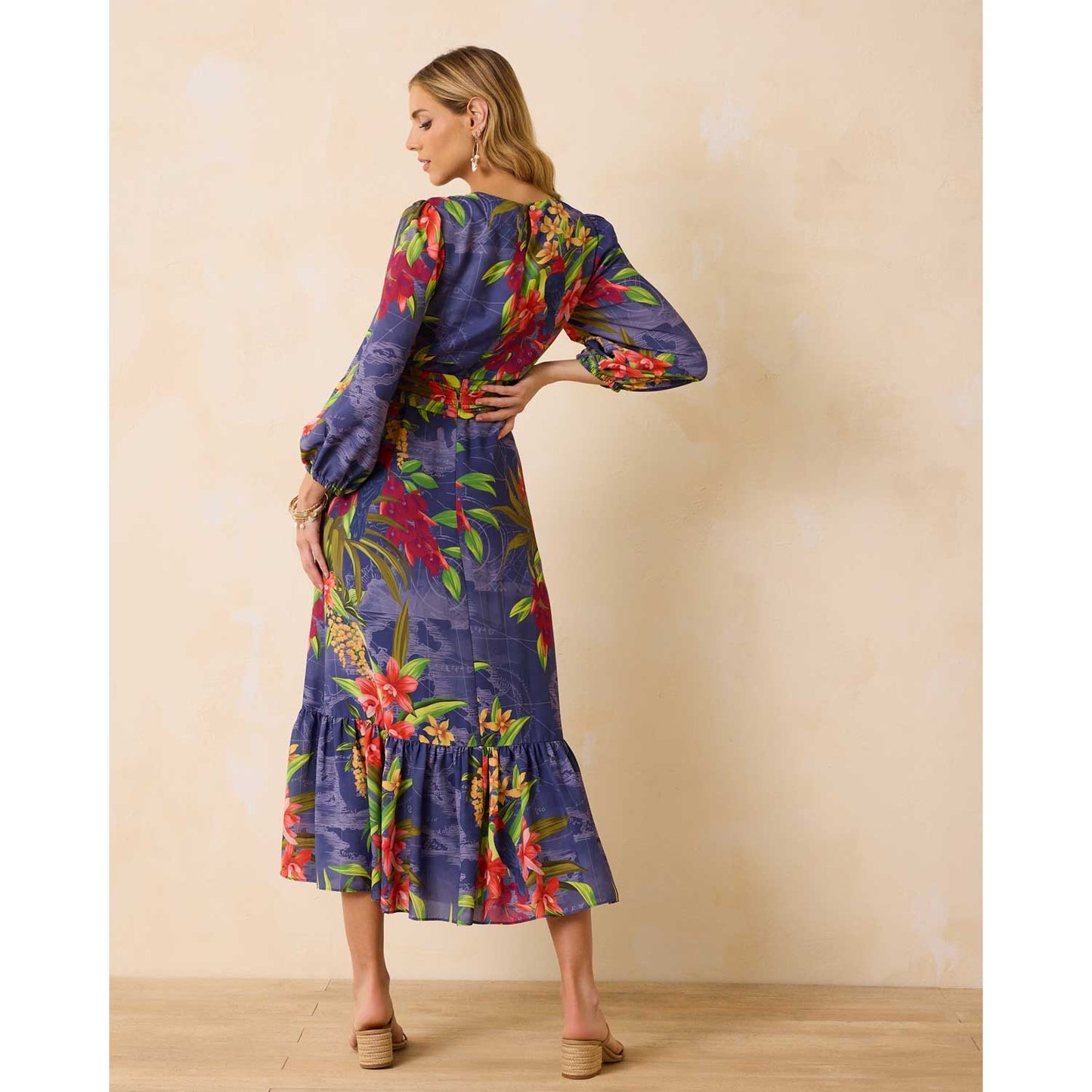 Tommy Bahama Villa Views Long-Sleeve Maxi Dress - Island Navy