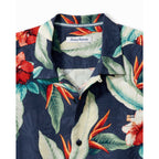 Tommy Bahama Cardona Blooms Fronds Away Silk Camp Shirt - Deep Space - BeachToBlvd