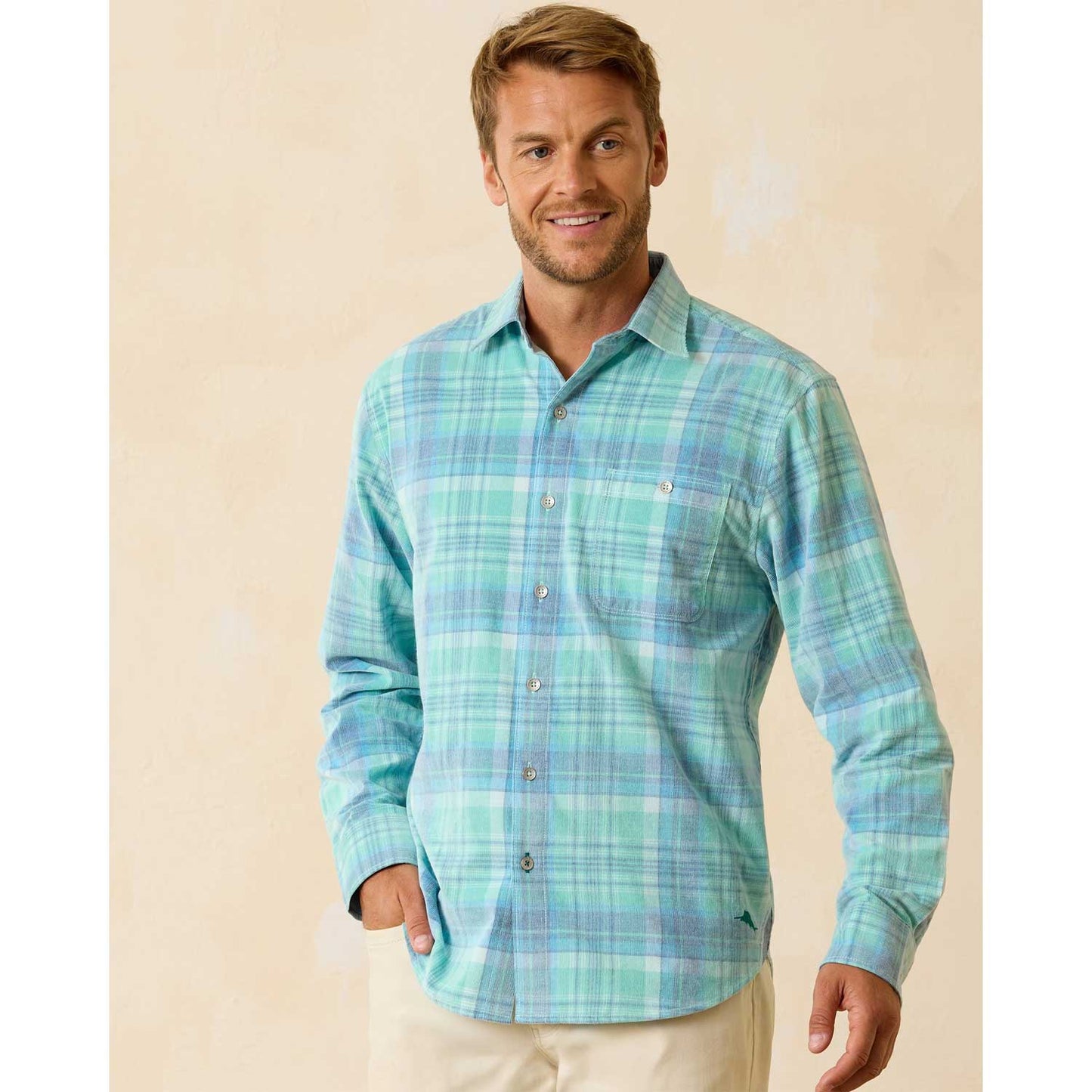 Tommy Bahama Coastline Cord Tranquil Check Long Sleeve Shirt