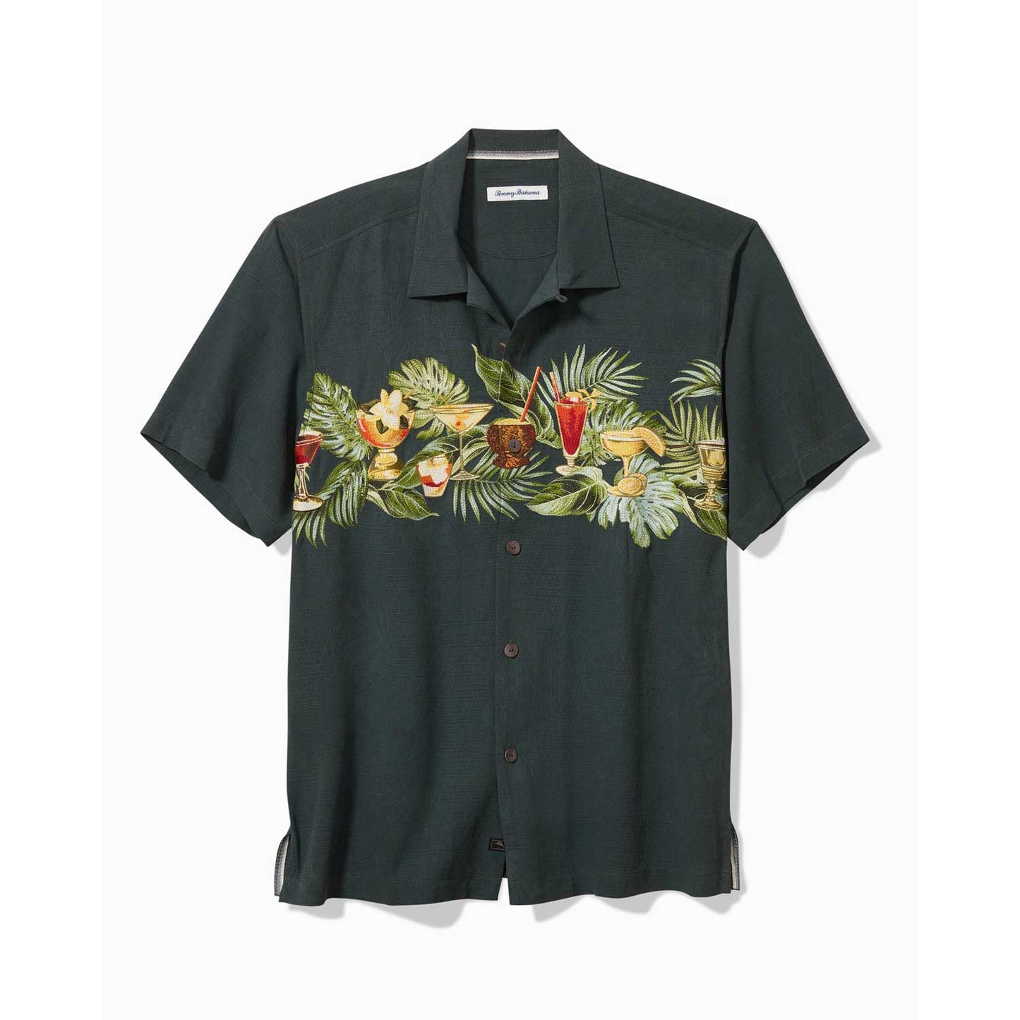 Tommy Bahama Making Spirits Bright Silk Camp Shirt - Slate