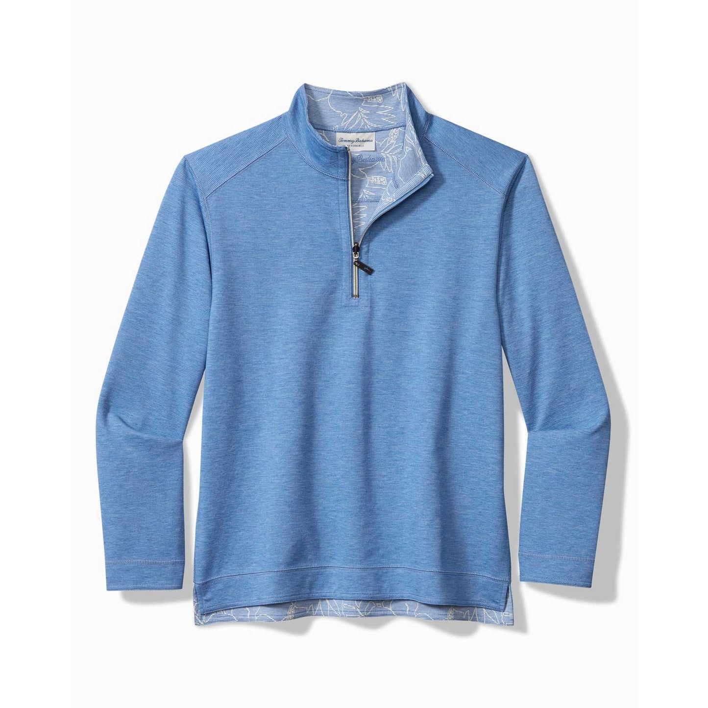 Tommy Bahama Coasta Beach Reversible Half-Zip Sweatshirt - Palace Blue Heather