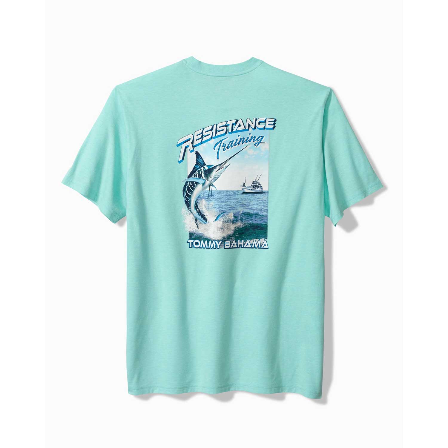 Tommy Bahama Resistance Training Graphic T-Shirt - Blue Swell Heather - BeachToBlvd