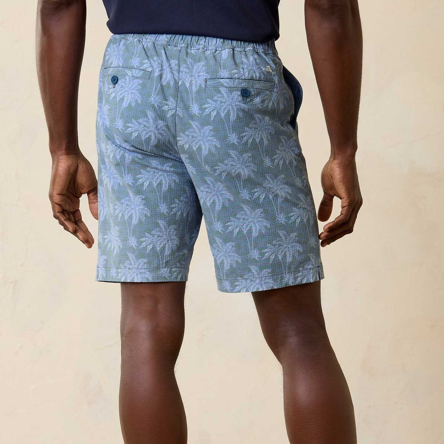Tommy Bahama Nova Wave Palm Seersucker 9-Inch Men's Shorts - Dockside Blue