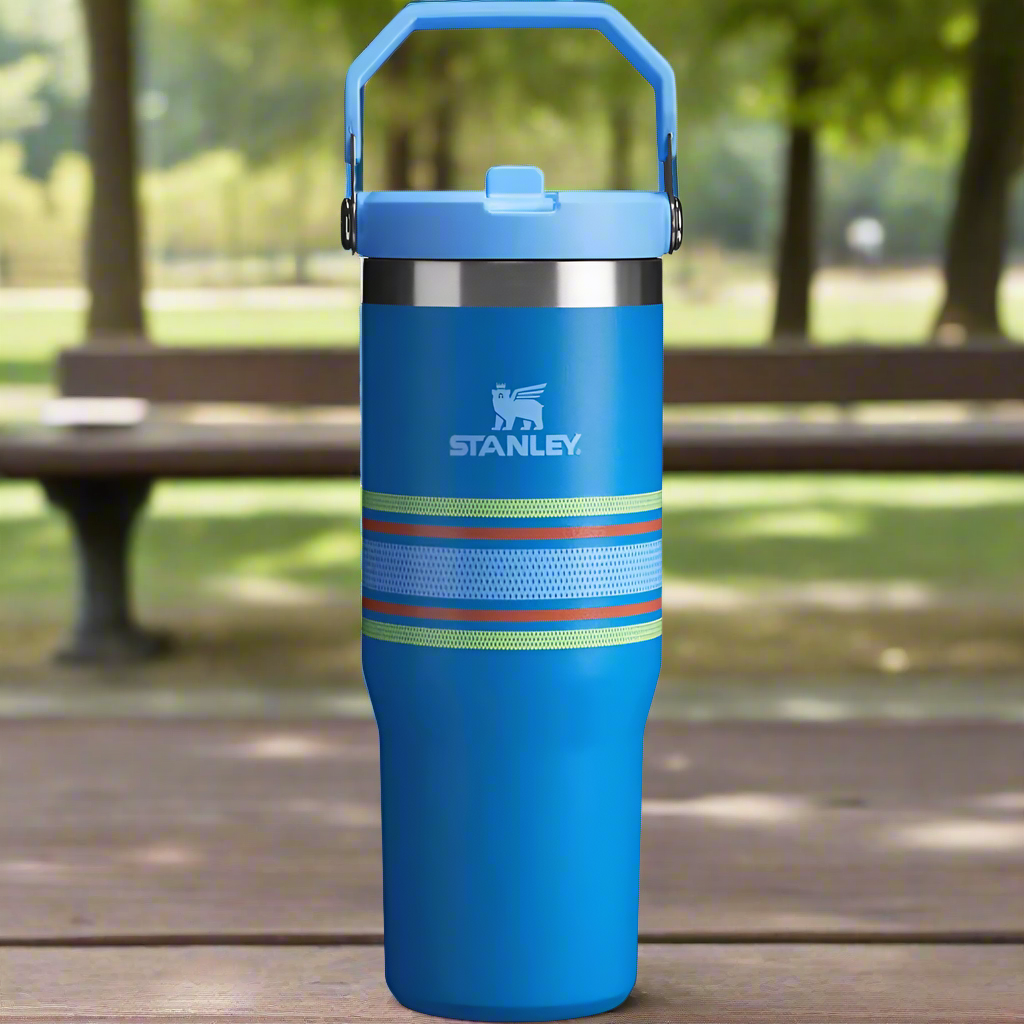 Stanley The Varsity Iceflow Flip Straw Tumbler 30 oz - Azure Mesh - BeachToBlvd