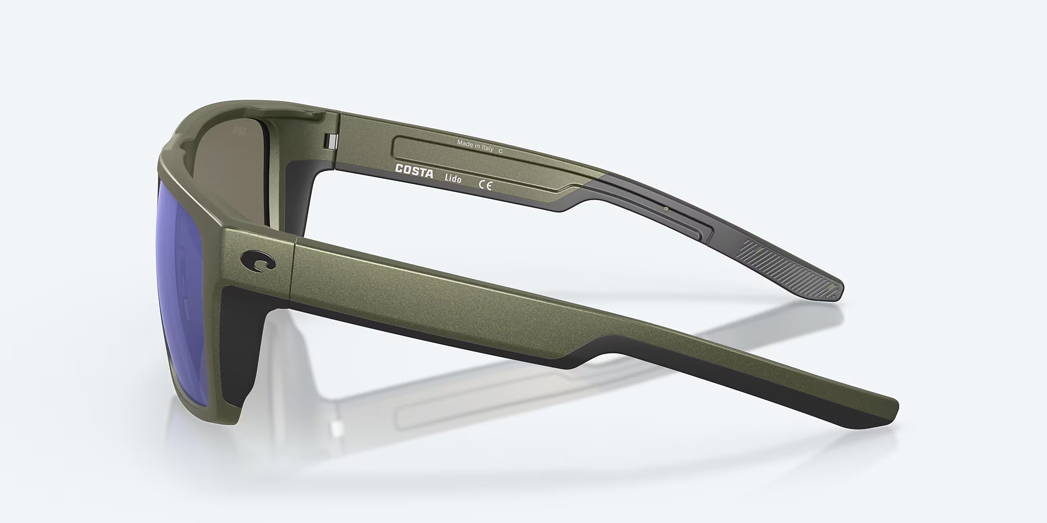 Costa Sunglasses Lido - Steel Gray Metallic W/ Blue Mirror Lens