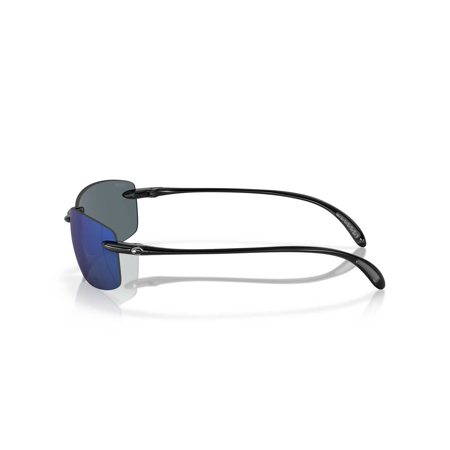Costa Sunglasses Ballast - Shiny Black Frame - Blue Mirror Lens - BeachToBlvd