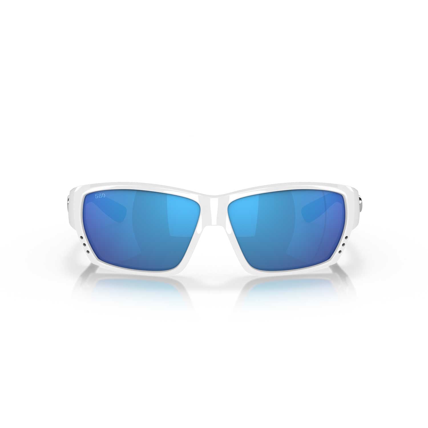Costa Sunglasses Tuna Alley - White Frame w\ Blue Mirror Lens - BeachToBlvd
