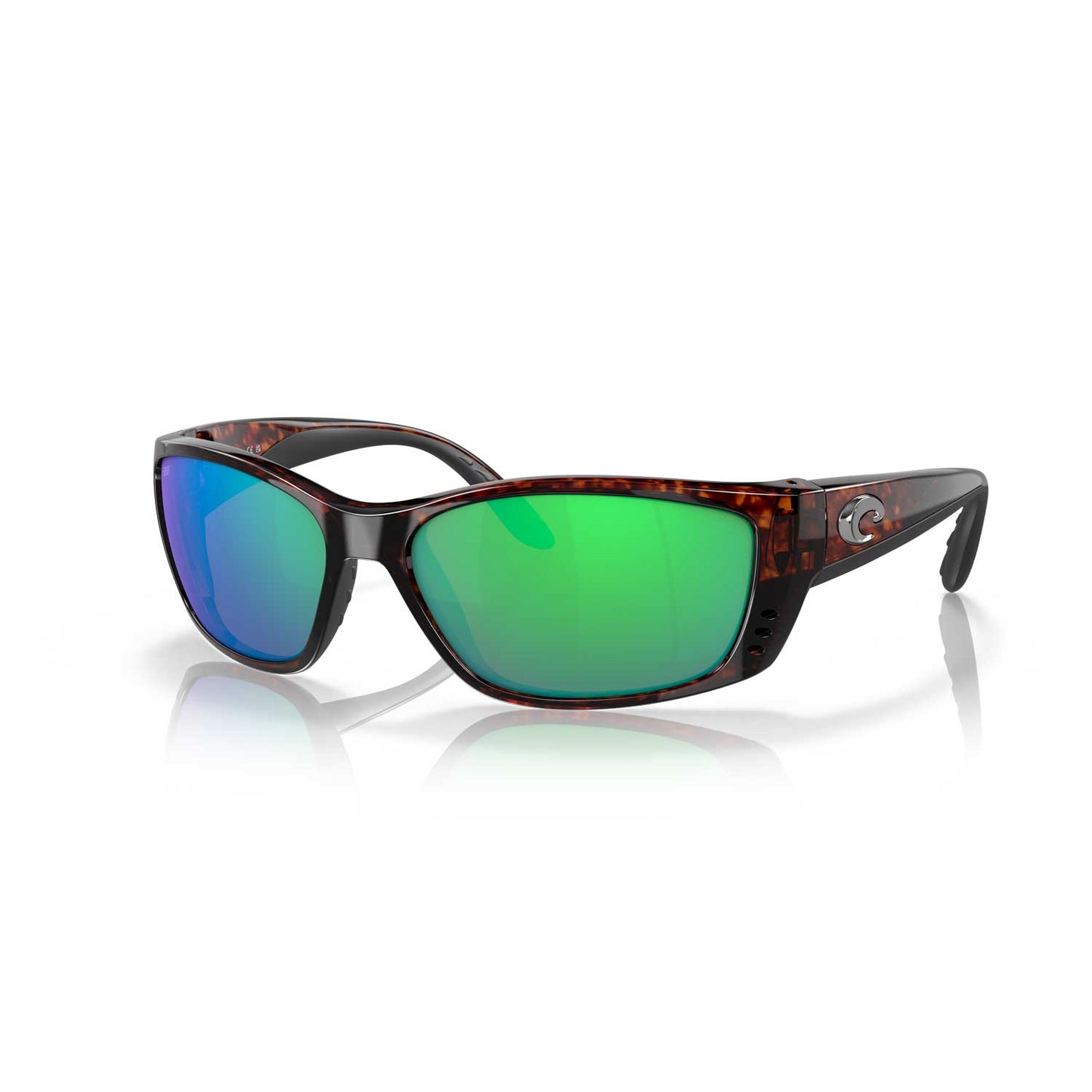 Costa Sunglasses Fisch - Tortoise Frame W/Green Mirror Lens