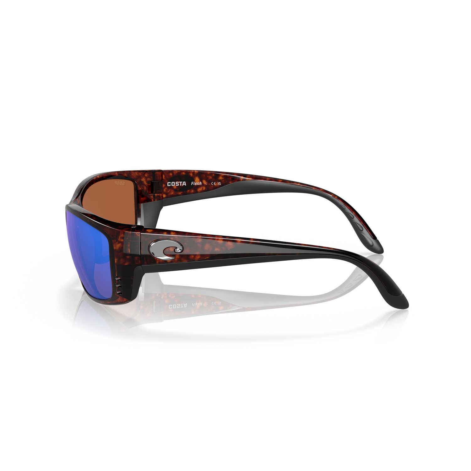 Costa Sunglasses Fisch - Tortoise Frame W/Green Mirror Lens - BeachToBlvd