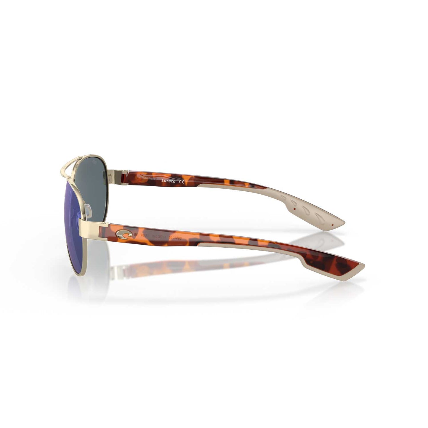 Costa Sunglasses Loreto Rose Gold Frame W/Blue Mirror Lens
