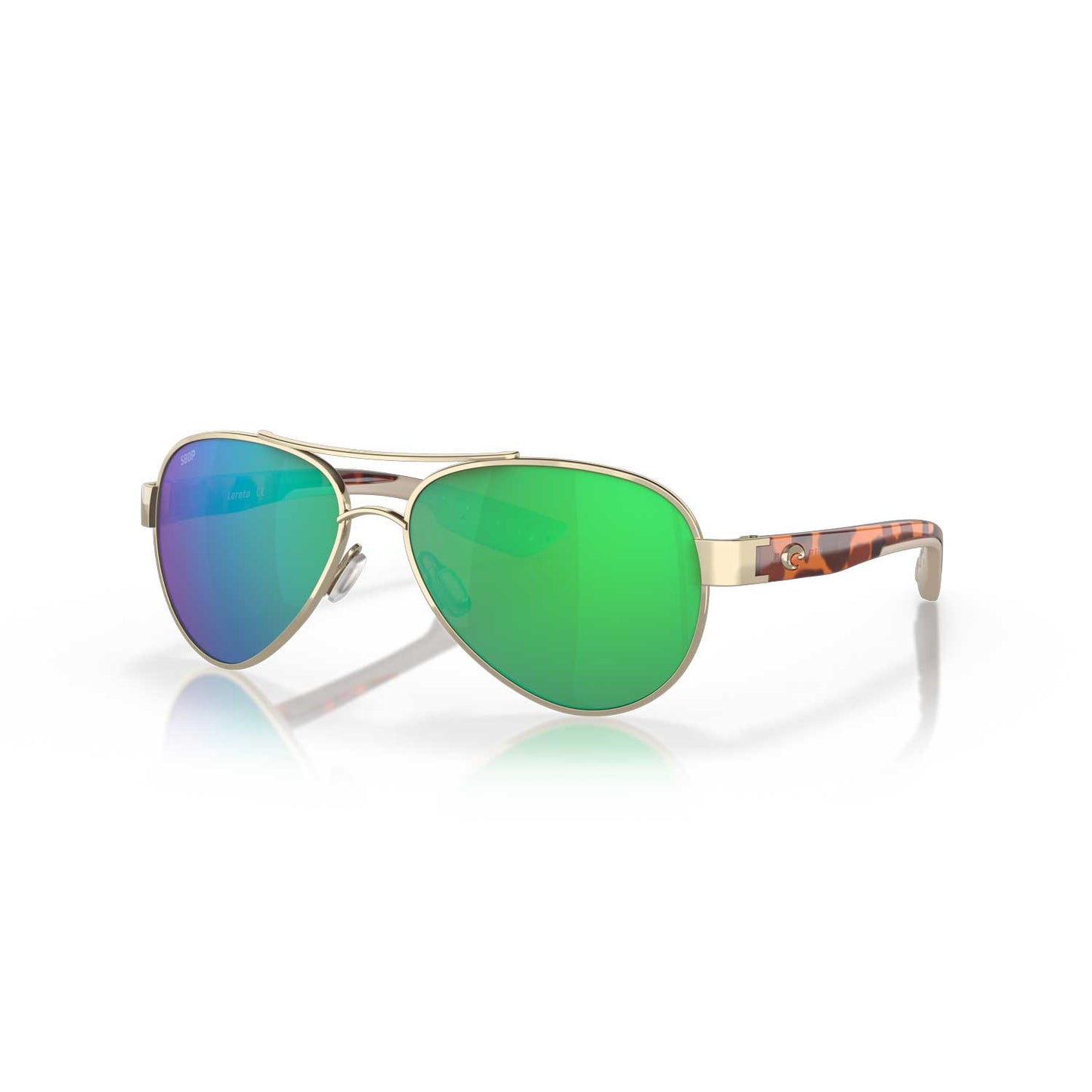 Costa Sunglasses Loreto - Rose Gold Frame W/ Green Mirror Lens