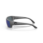 Costa Sunglasses Fantail - Matte Gray Frame W/Blue Mirror Lens - BeachToBlvd