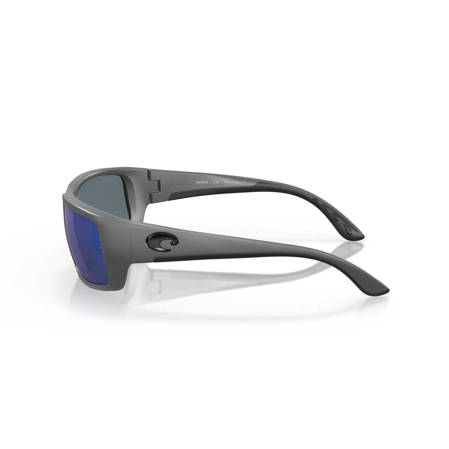 Costa Sunglasses Fantail - Matte Gray Frame W/Blue Mirror Lens - BeachToBlvd