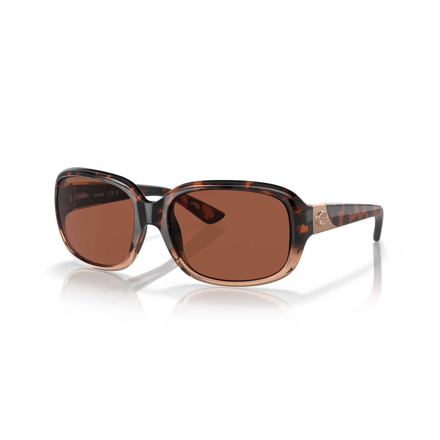 Costa Sunglasses Gannet 120 - Shiny Tortoise Fade Frame W/ Copper Lens