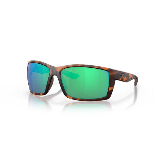 Costa Reefton Polarized Sunglasses - Retro Tortoise Frame w/ Green Mirror Glass Lens - BeachToBlvd